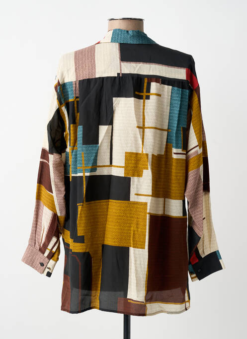 Chemisier imprimé fantaisie manches longues noir ATTIC AND BARN femme