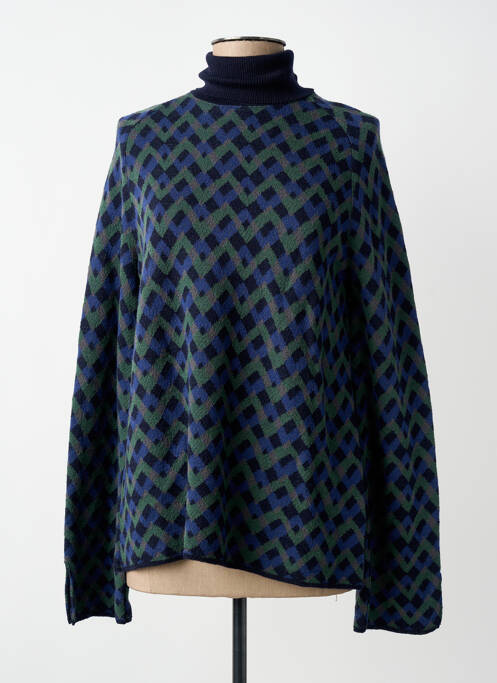 Pull col roulé manches longues manches longues bleu SIYU femme