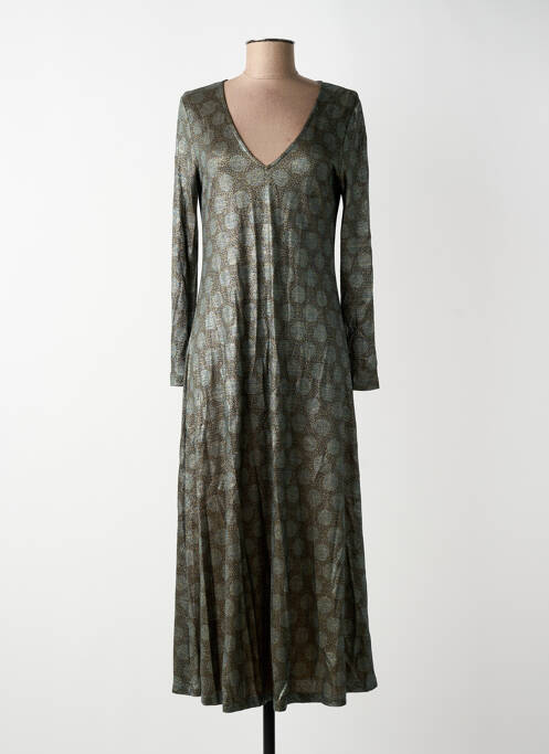 Robe longue manches longues manches longues vert SIYU femme