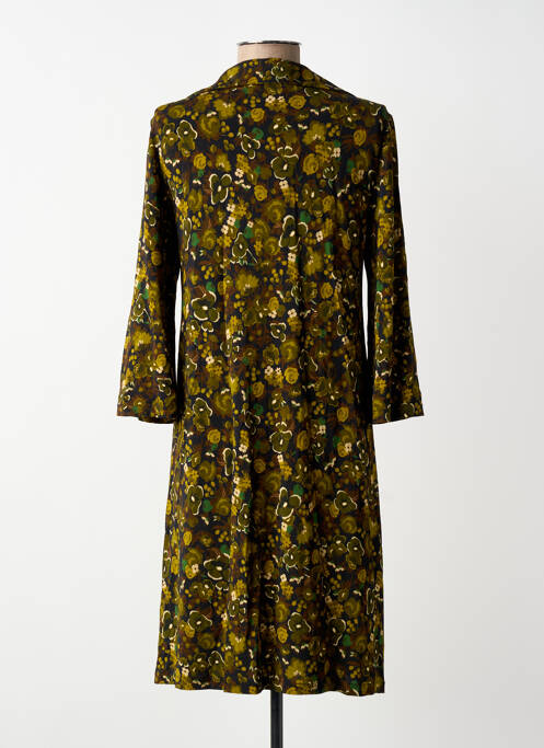 Robe mi-longue imprimé fantaisie manches longues vert SIYU femme