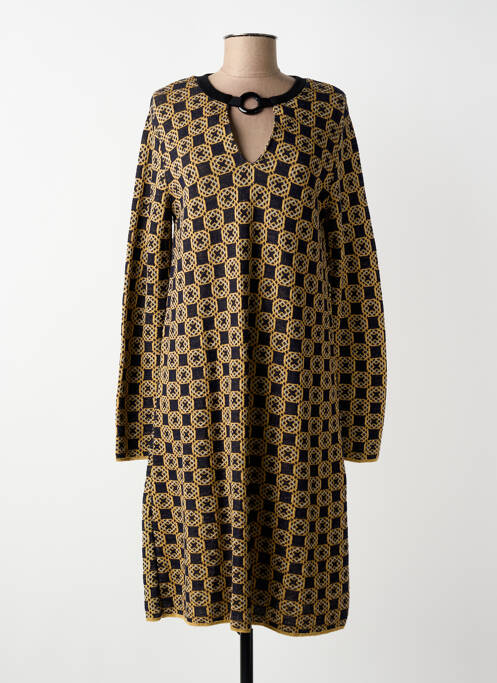 Robe pull col rond manches longues noir SIYU femme