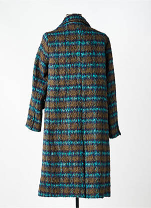 Manteau long coupe droite sans capuche bleu ROSSO 35 femme