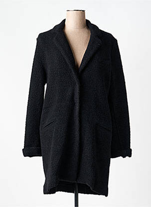 Manteau long coupe droite sans capuche noir GOODMATCH femme