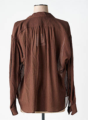 Chemisier coupe droite manches longues marron MASSCOB femme
