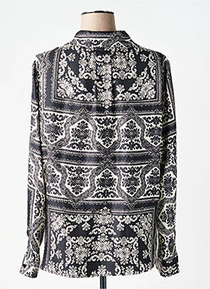 Chemisier imprimé fantaisie manches longues noir MOMONI femme