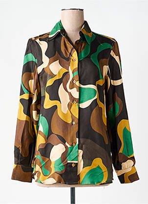 Chemisier imprimé fantaisie manches longues noir MALIPARMI femme