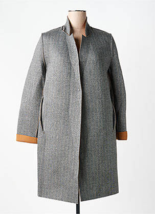 Manteau long coupe droite sans capuche gris GOODMATCH femme