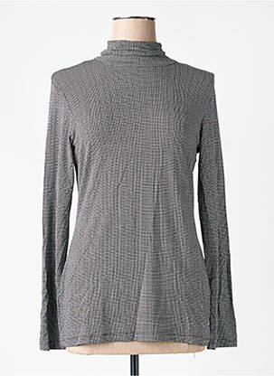 Sous-pull imprimé fantaisie manches longues noir ROSSO 35 femme