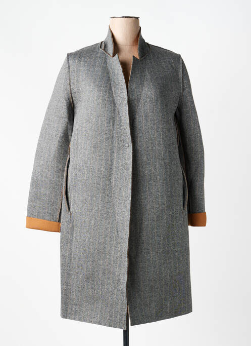 Manteau long coupe droite sans capuche gris GOODMATCH femme