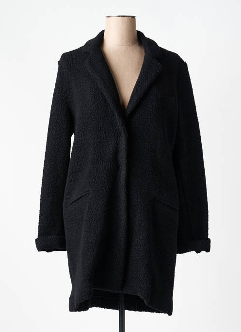 Manteau long coupe droite sans capuche noir GOODMATCH femme