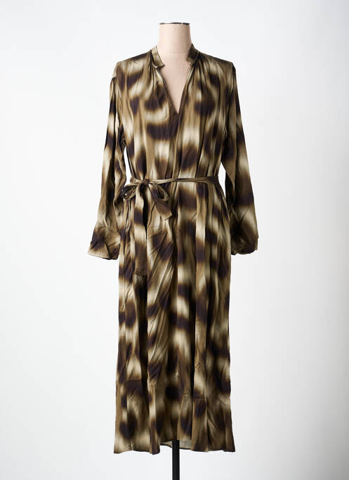 Robe longue manches longues manches longues marron DIEGA femme