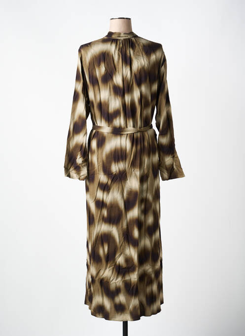 Robe longue manches longues manches longues marron DIEGA femme