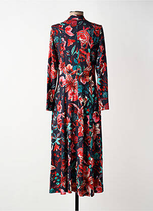 Robe longue manches longues manches longues rouge MALOKA femme
