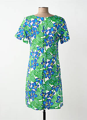 Robe courte fermeture zippée au dos manches courtes vert MADE IN SENS femme