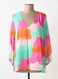 Blouse imprimé fantaisie manches longues vert MADE IN SENS femme
