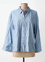 Chemisier coupe droite manches longues bleu SURKANA femme