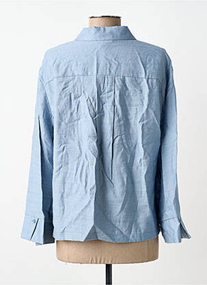 Chemisier coupe droite manches longues bleu SURKANA femme