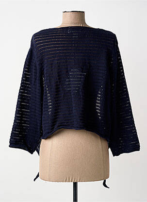Gilet manches longues manches 3/4 bleu ORIENTIQUE NATURALLY femme