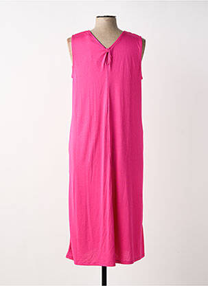 Robe mi-longue manches courtes manches courtes rose SCORZZO femme