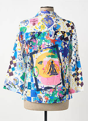 Chemisier imprimé fantaisie manches 3/4 blanc MALOKA femme