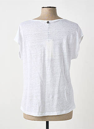 T-shirt sérigraphie floquée manches courtes blanc MALOKA femme