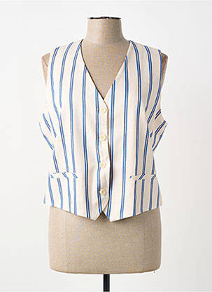 Gilet sans manche poches blanc ANDAM femme