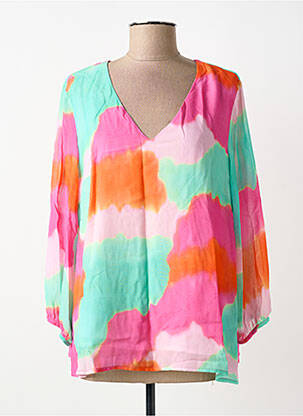 Blouse tissage popeline manches longues vert MADE IN SENS femme