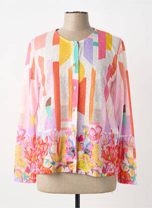 Gilet manches longues fermeture boutonnée sur le devant orange MALOKA femme