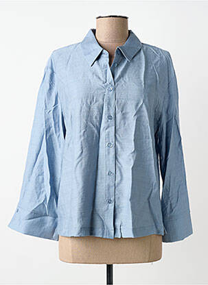 Chemisier coupe droite manches longues bleu SURKANA femme