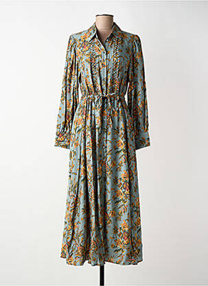 Robe longue manches longues manches longues bleu SURKANA femme