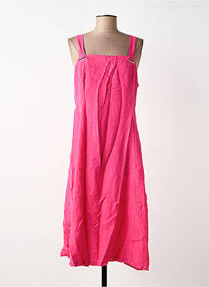 Robe mi-longue sans manche sans manche rose MALOKA femme