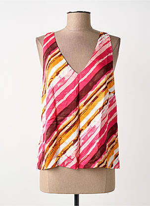 Top imprimé fantaisie sans manche rose SURKANA femme