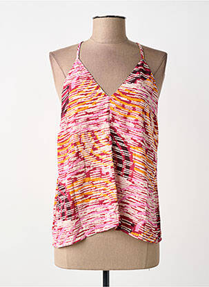 Top imprimé fantaisie sans manche rose SURKANA femme