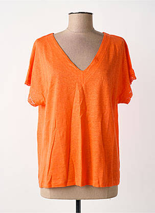 T-shirt coupe droite manches courtes orange MALOKA femme