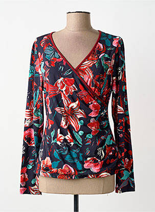 T-shirt imprimé fantaisie manches longues rouge MALOKA femme