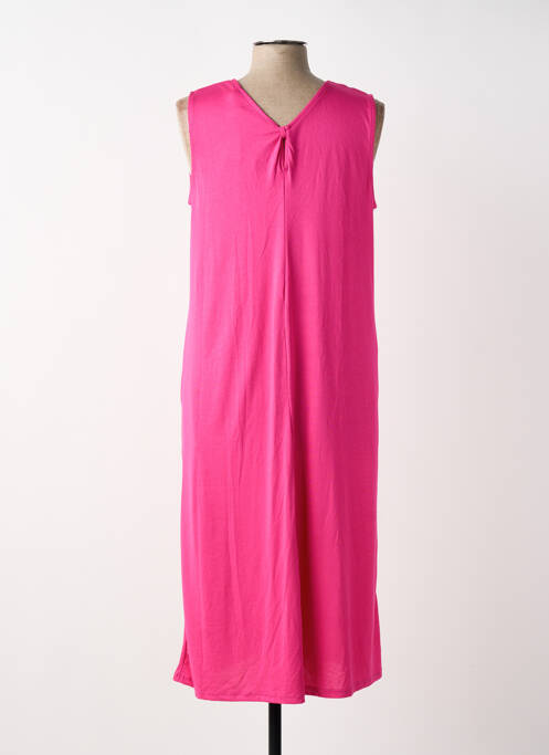Robe mi-longue manches courtes manches courtes rose SCORZZO femme