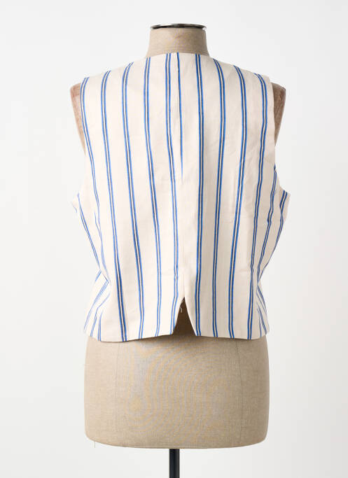Gilet sans manche imprimé rayures blanc ANDAM femme