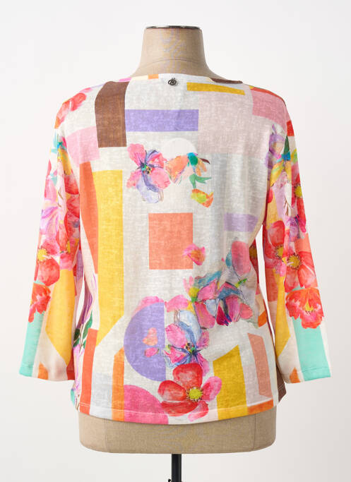 T-shirt imprimé fantaisie manches 3/4 blanc MALOKA femme