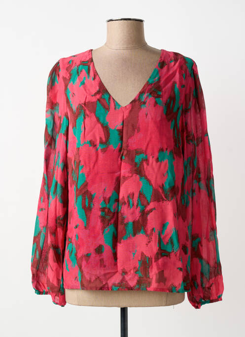 Blouse imprimé fantaisie manches longues rose MADE IN SENS femme