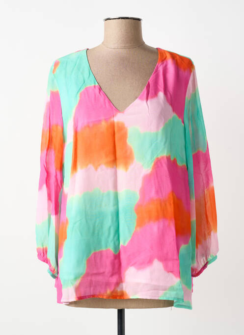 Blouse tissage popeline manches longues vert MADE IN SENS femme