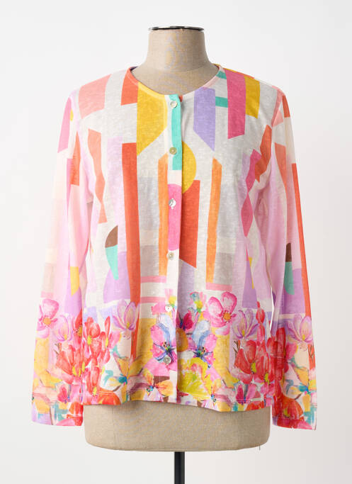 Gilet manches longues fermeture boutonnée sur le devant orange MALOKA femme