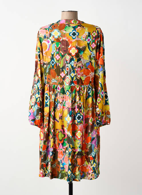 Robe courte manches longues manches longues orange MALOKA femme