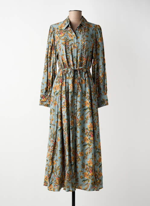 Robe longue manches longues manches longues bleu SURKANA femme