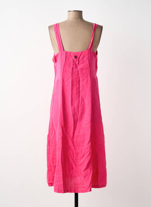 Robe mi-longue sans manche sans manche rose MALOKA femme