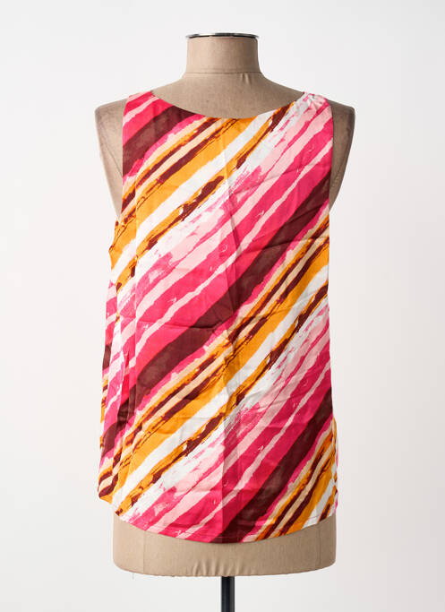 Top imprimé fantaisie sans manche rose SURKANA femme