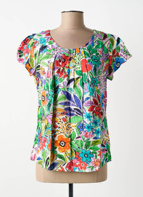 Top imprimé fantaisie manches courtes vert ORIENTIQUE NATURALLY femme