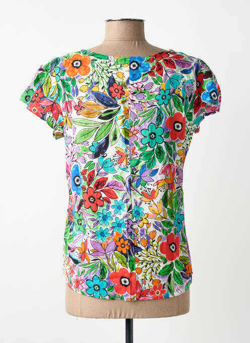Top imprimé fantaisie manches courtes vert ORIENTIQUE NATURALLY femme