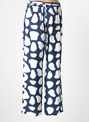 Pantalon droit tissage crêpe taille normale bleu SCORZZO femme