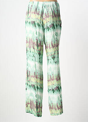 Pantalon droit taille élastique taille normale vert ANDAM femme