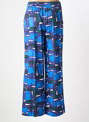 Pantalon large tissage popeline taille normale bleu MADE IN SENS femme